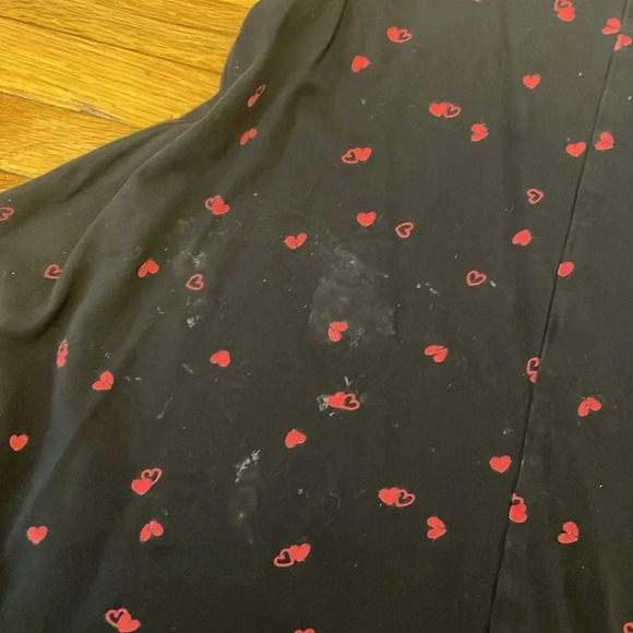 4/$25 Melrose and Market Short Sleeve Sun Dress Heart Break Size Large Black Red - Picture 3 of 5